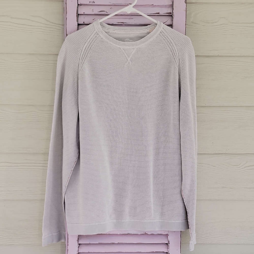 💙 TOMMY BAHAMA Long Sleeve Crew Neck Ribbed Sweater Light Gray XL